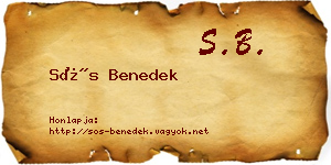 Sós Benedek névjegykártya